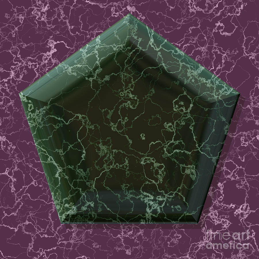 Pentagon Shape Frame With Generated Texture Digital Art