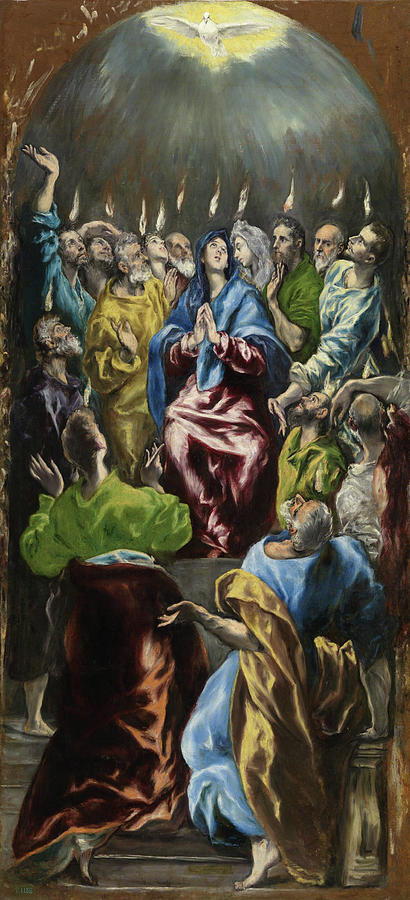 El Greco Painting - Pentecost by El Greco