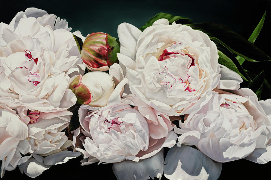 Flower Painting - Peonies Delice 90 X 137 cm by Thomas Darnell