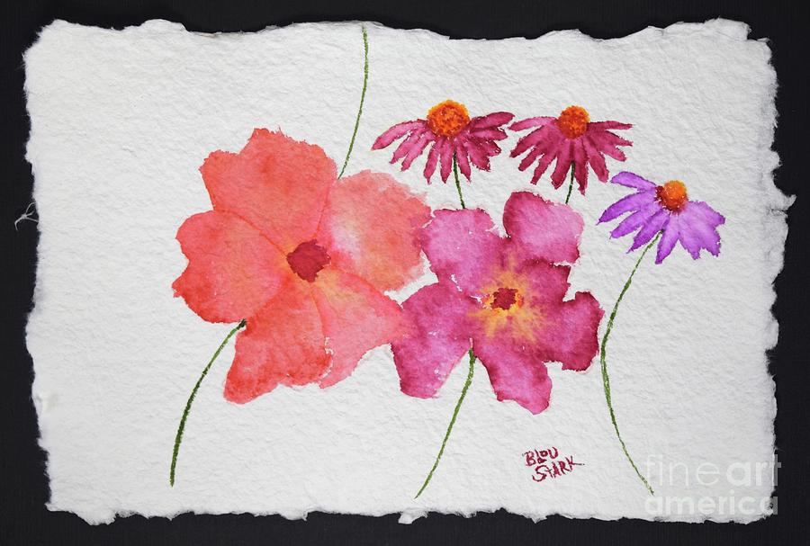 Peonies and Coneflowers  Painting by Barrie Stark