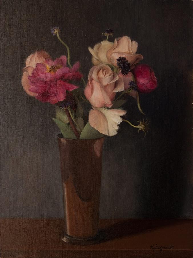 Flower Painting - Peonies and Roses by Katherine Seger