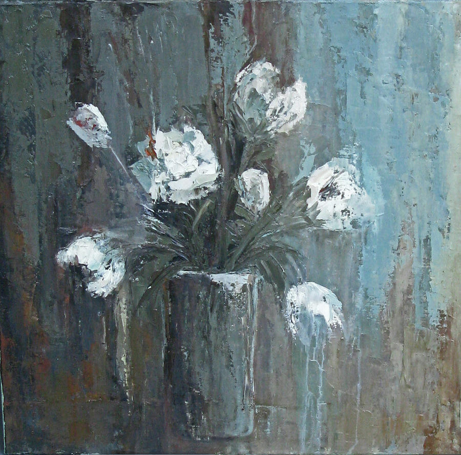 Peonies Painting by Donna Thomas