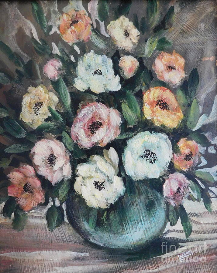 Peonies for Chloe Painting by Joan Clear