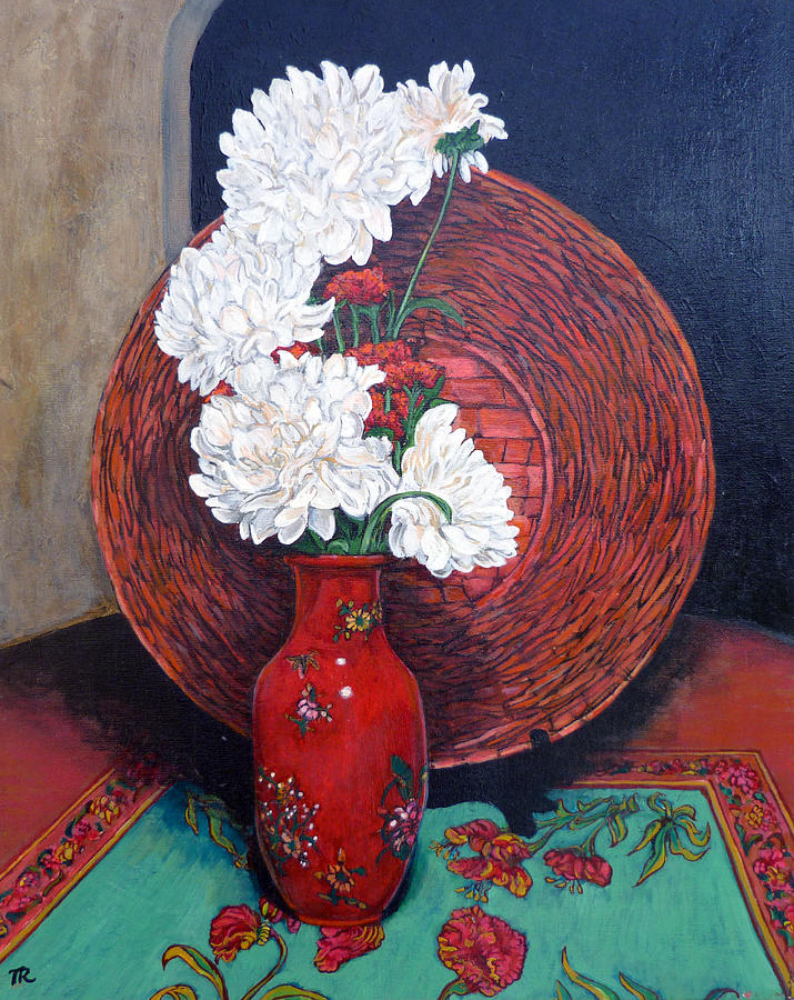 Peonies for Nana Painting by Tom Roderick