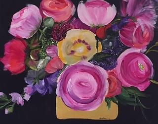 Flower Painting - Peonies by Harlene Bernstein