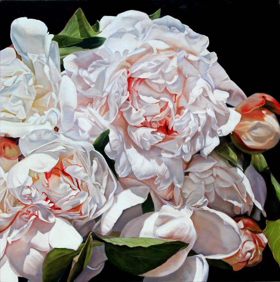Flower Painting - peonies III,120 x 120cm by Thomas Darnell