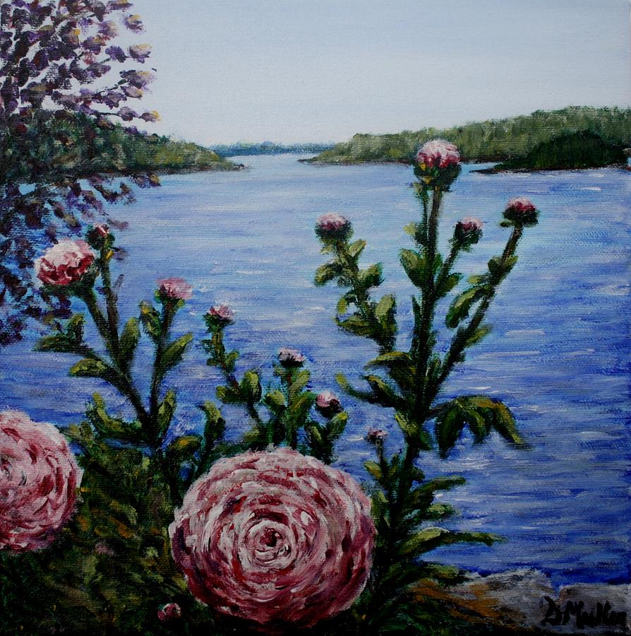 Peonies in My Yard Painting by Donna Muller