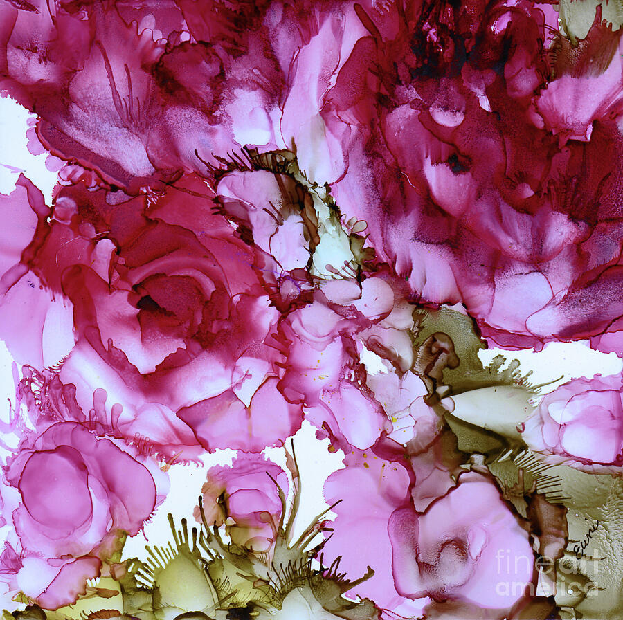 Peony Abstract Painting by Eunice Warfel