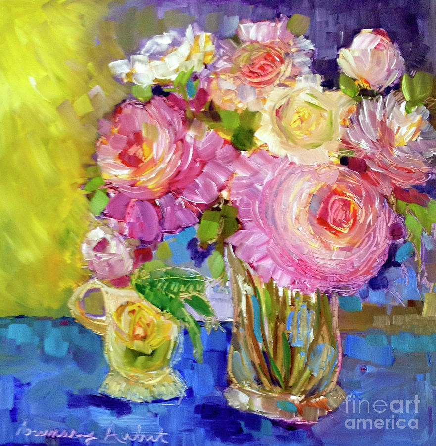 Peony Love Painting by Rosemary Aubut