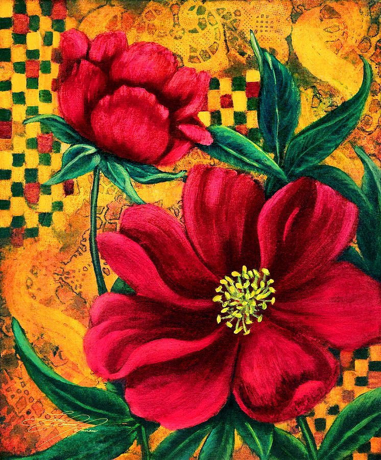 Peony Painting - Peony by Lynn Lawson Pajunen Peony Painting - Peony by Lynn Lawson Pajunen