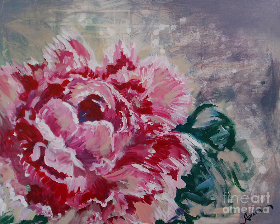 Flowers Still Life Painting - Peony one by Noelle Rollins