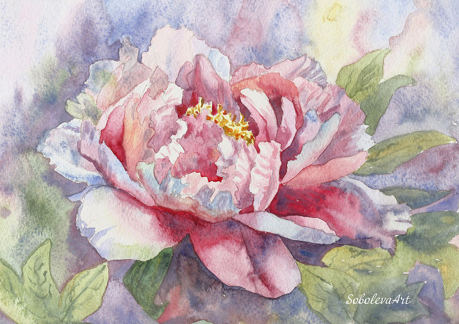 Peony Painting Peony Print Art Peony Watercolor Prints Canvas Fine Art ...