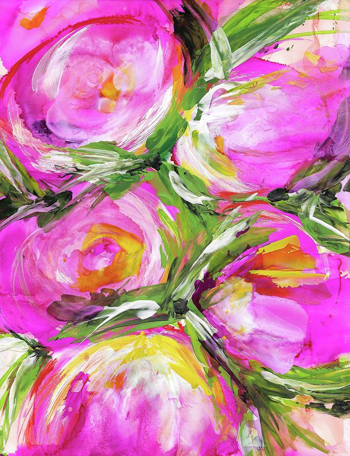 Peony Punch Painting by Bonny Butler