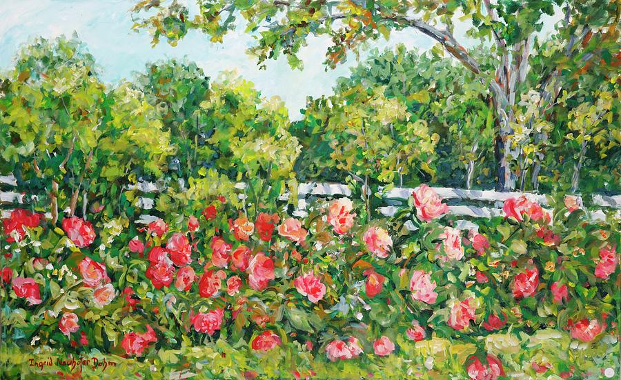 Peony Riot Painting by Ingrid Dohm