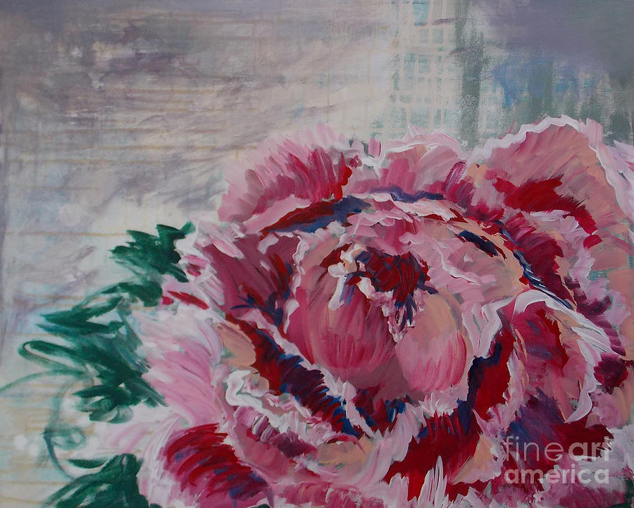 Flowers Still Life Painting - Peony two by Noelle Rollins