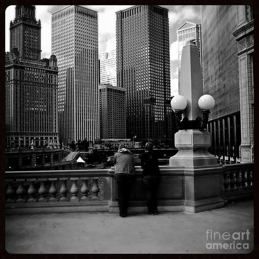 People and Skyscrapers - Square Photograph by Frank J Casella