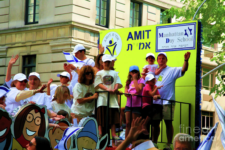 People Celebrating Israel Day NY Photograph by Chuck Kuhn
