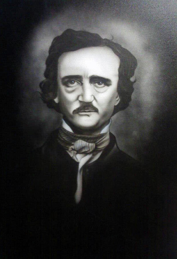 Airbrush Painting - People- Edgar Allen Poe by Shawn Palek