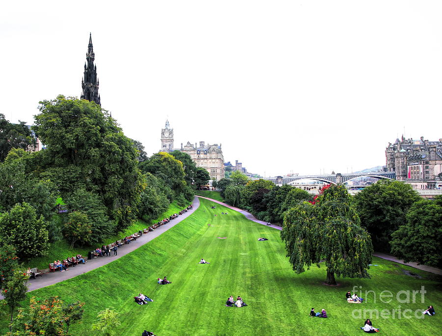 People Edinburgh Park Landscape  Photograph by Chuck Kuhn