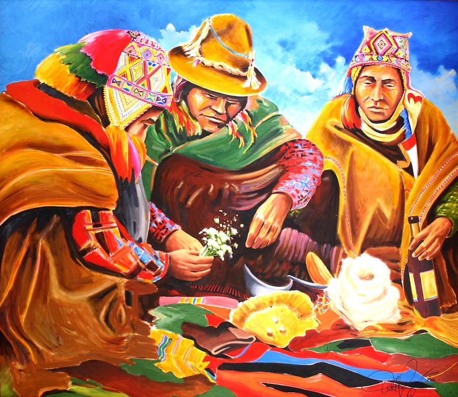 Fantasy Painting - People from the Andes by Hans Doller
