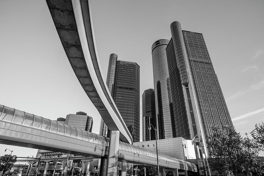 People Mover and Reniassance Ceter Detroit Photograph by John McGraw