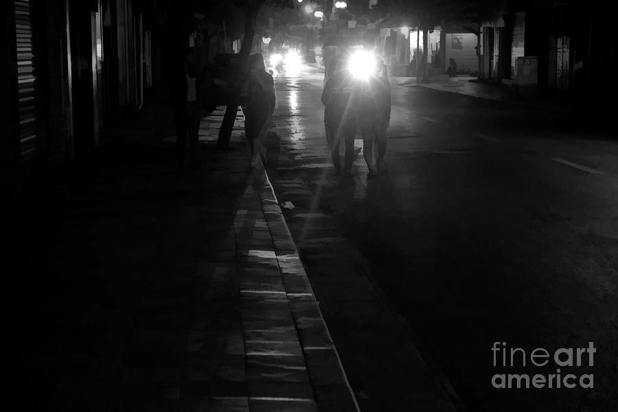 People Night Black Hanoi  Photograph by Chuck Kuhn