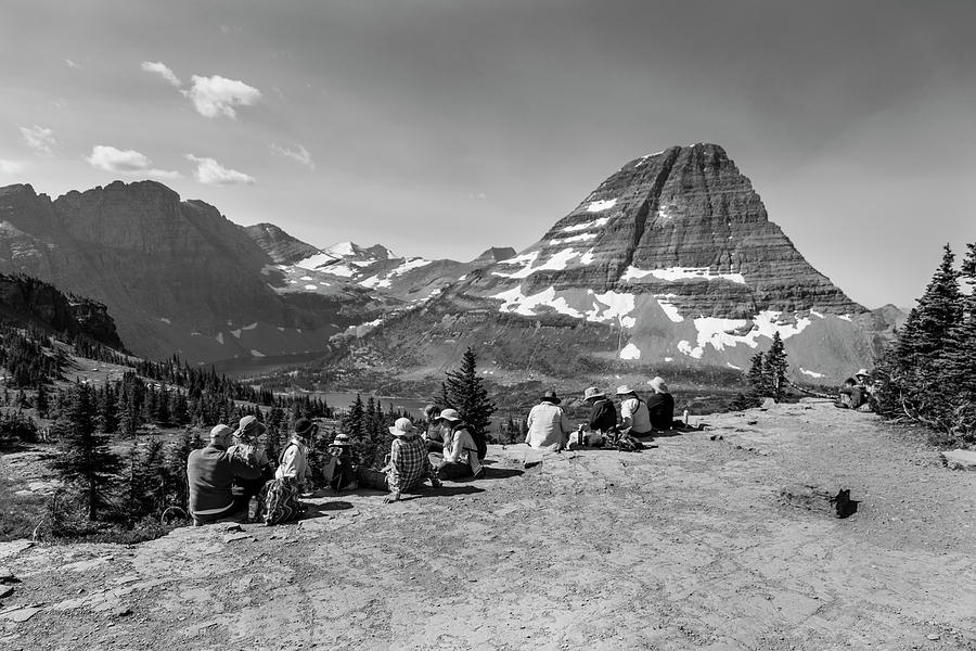 People Relaxing at Hidden Lake in Glacier National Park Photograph by John McGraw