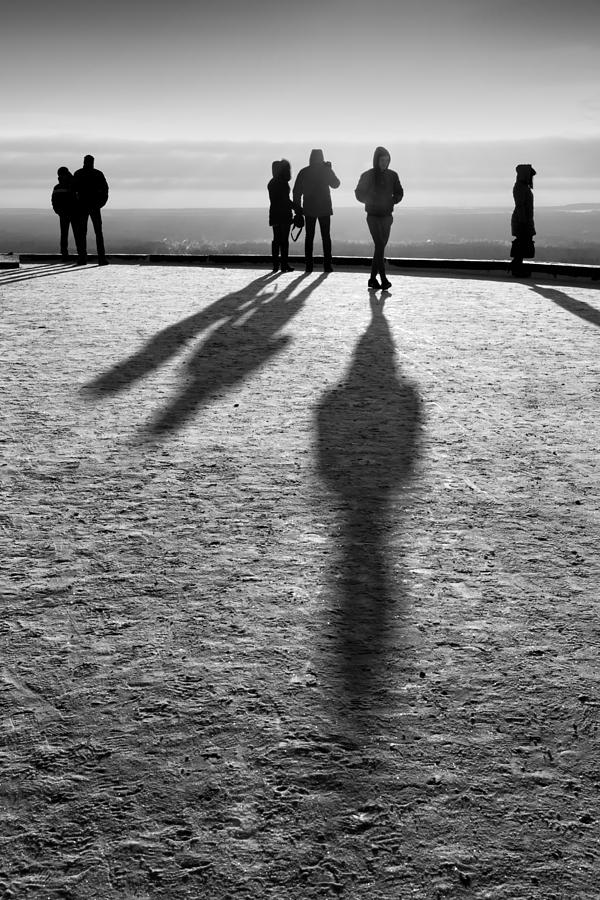 People Standing Looking in Winter with Their Shadows Photograph by John Williams