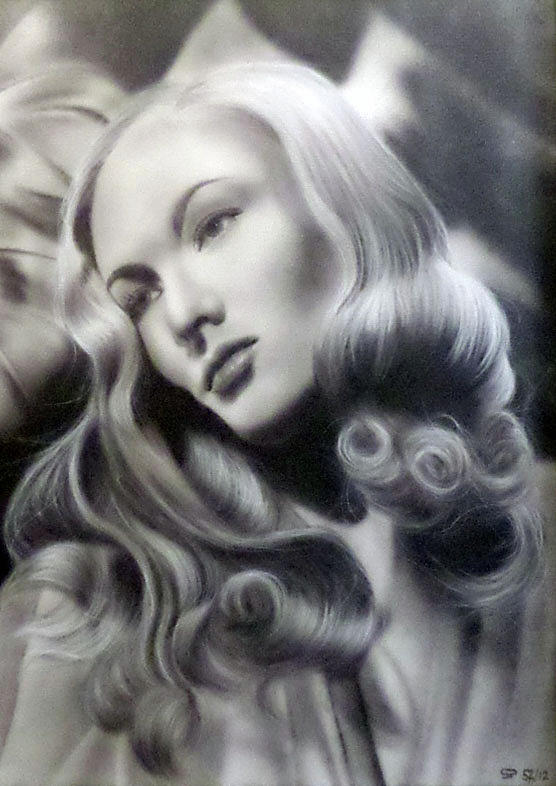 Airbrush Painting - People- Veronica Lace by Shawn Palek