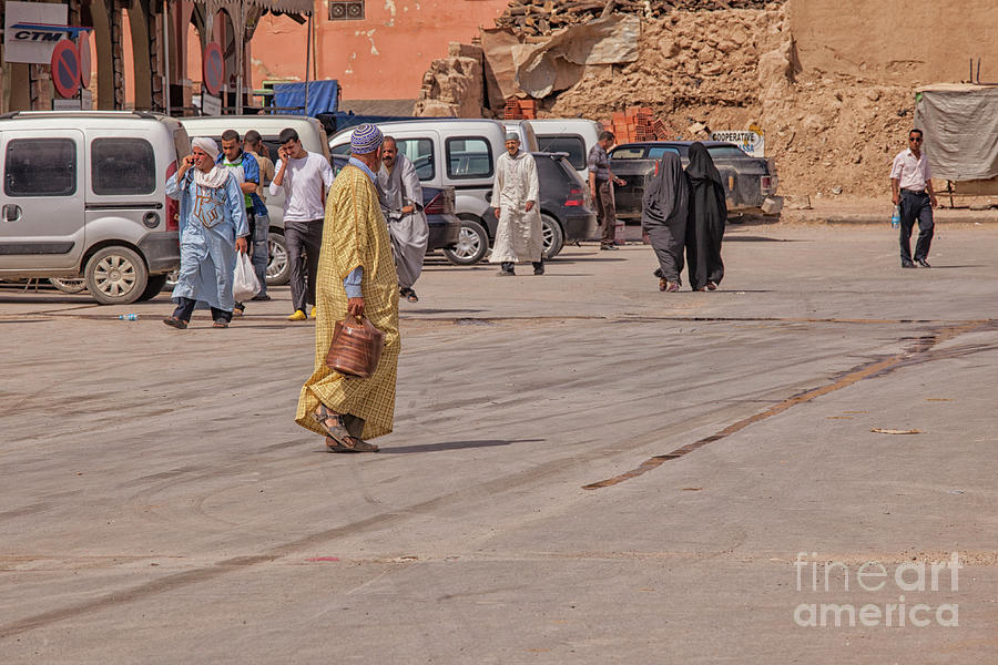 People walking on the streets in Morocco Photograph by Patricia Hofmeester