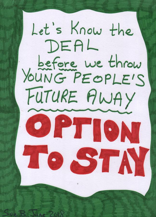 Brexit Drawing - Peoples Vote Option to Stay Young People need a future by Sushila Burgess Brexit Drawing - Peoples Vote Option to Stay Young People need a future by Sushila Burgess