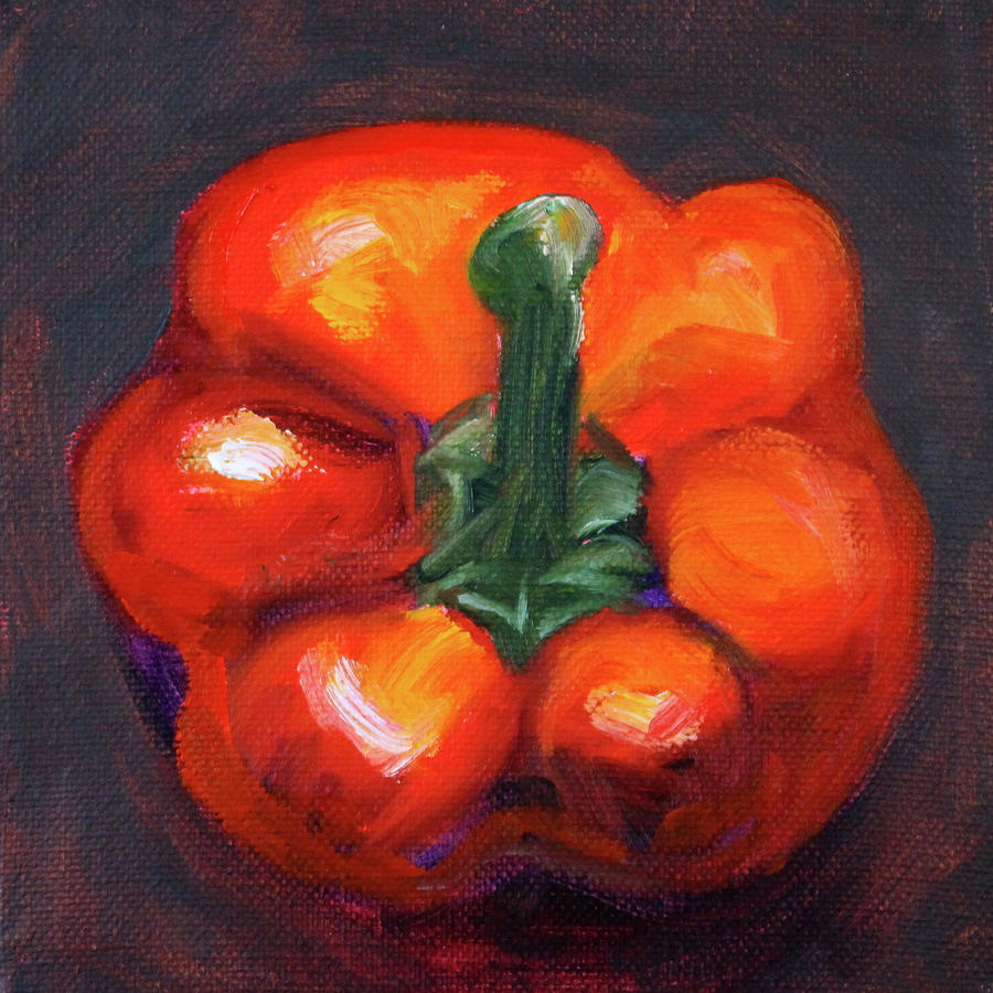 Pepper Top Painting by Nancy Merkle