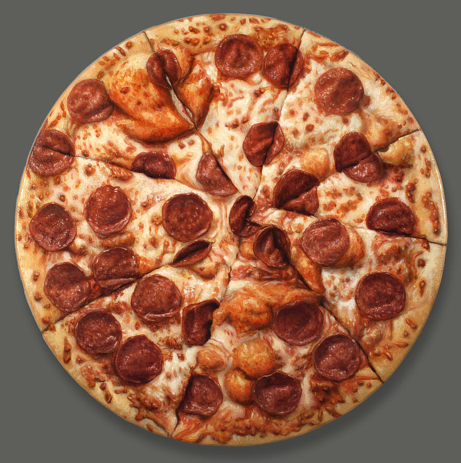Pepperoni Pizza Painting by James W Johnson
