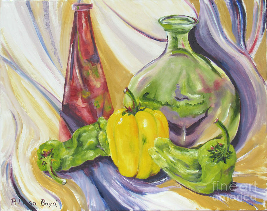 Peppers and Passion Painting by Lisa Boyd