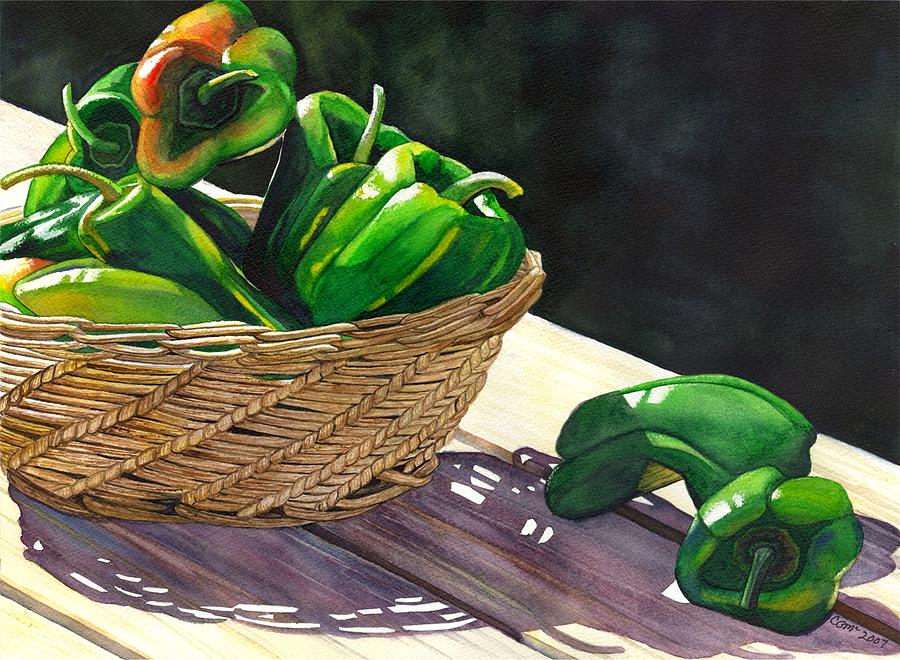 Peppers Painting by Catherine G McElroy