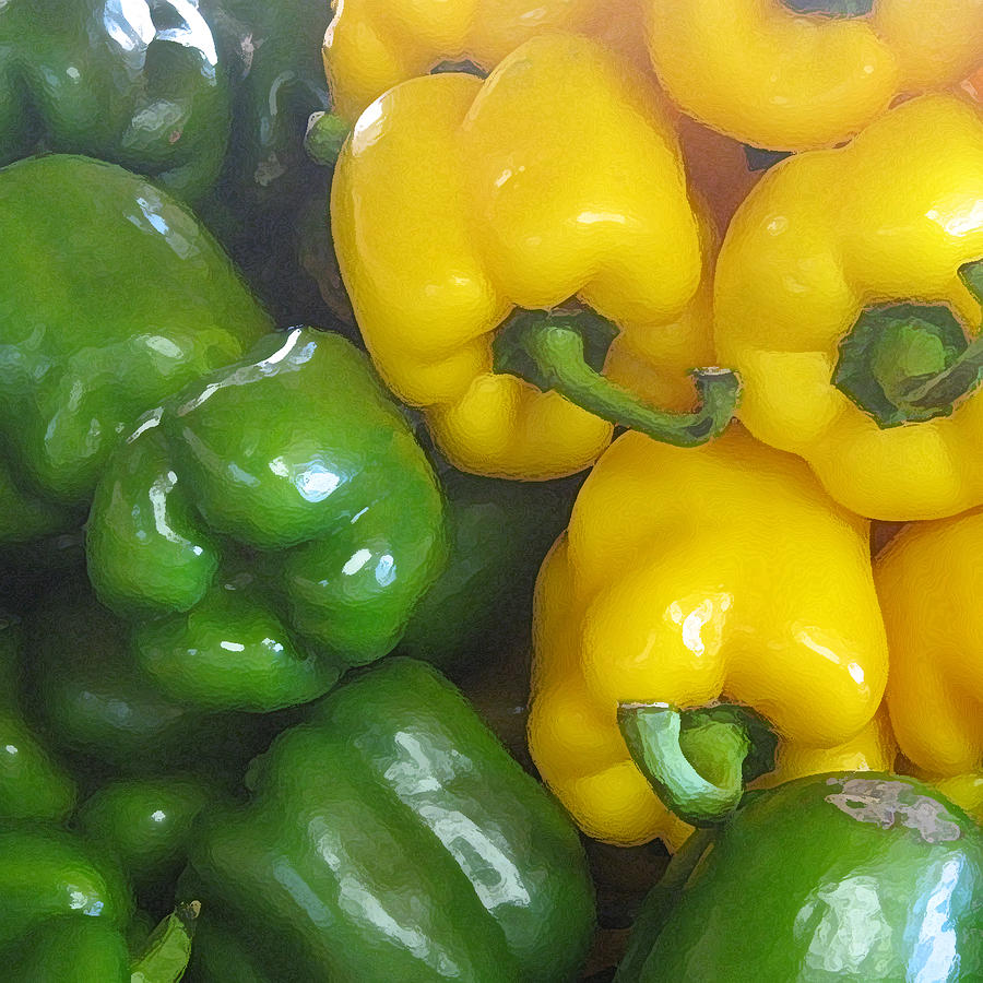 Peppers Green and Yellow Photograph by John Vincent Palozzi