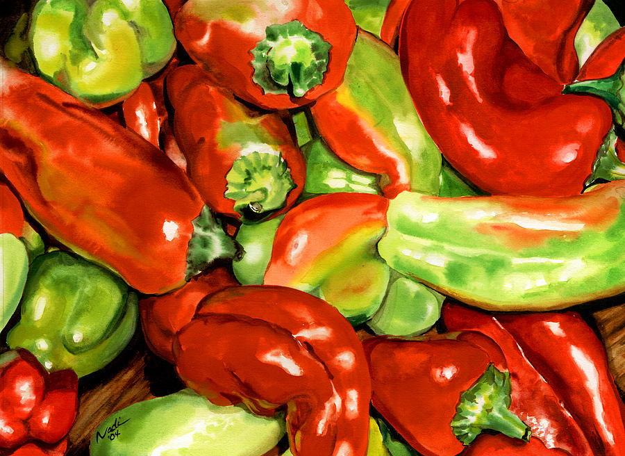 Peppers Painting by Nadi Spencer