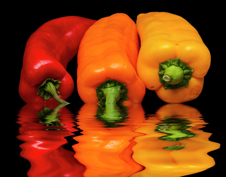 Peppers Red Yellow Orange Photograph by David French