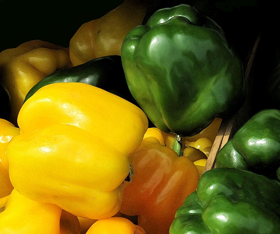 Peppers Yellow And Green Photograph by Ian  MacDonald