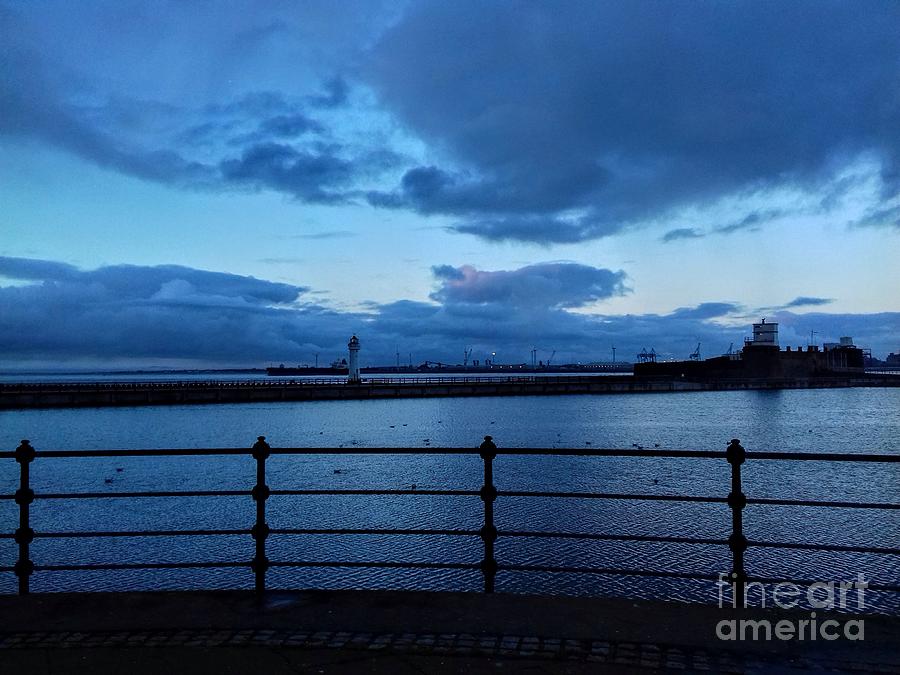 Perch Rock Lighthouse and Fort in Blue Photograph by Joan-Violet Stretch