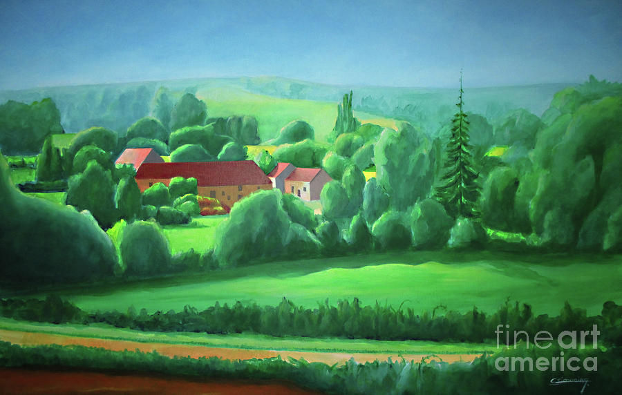 Perche landscape Painting by Christian Simonian