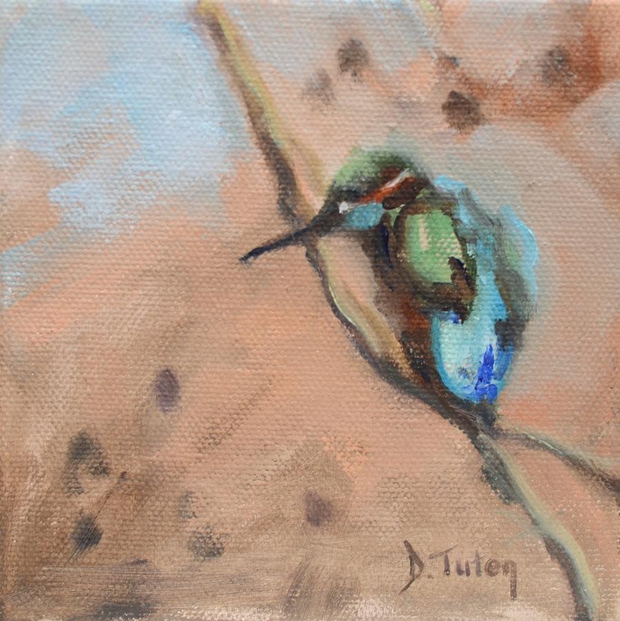Perched Hummingbird Painting by Donna Tuten