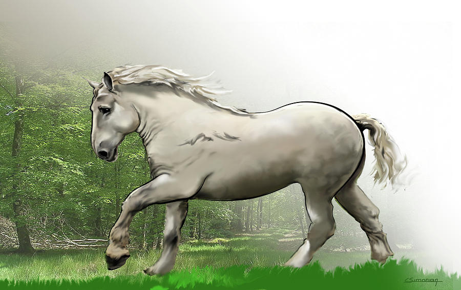Percheron horse Painting by Christian Simonian