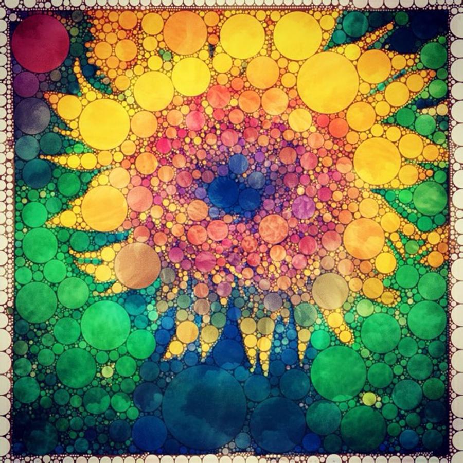 Summer Photograph - Percolated Sunflower #summer #sunflower by Mo Barton