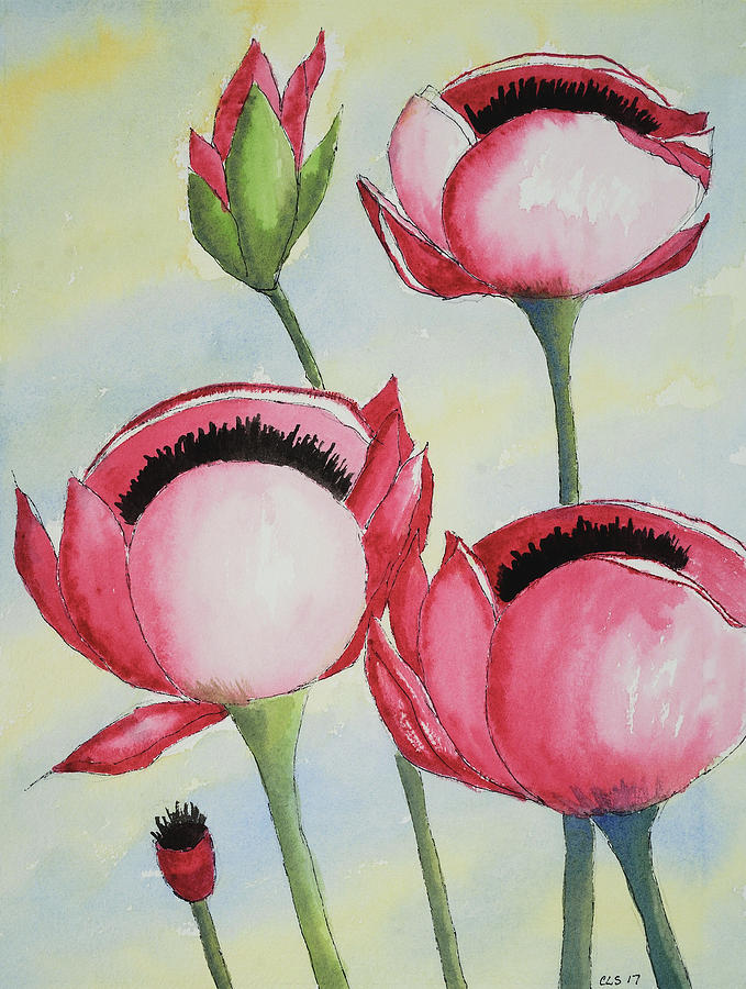 Perennial Poppies Painting by Cynthia Schoeppel