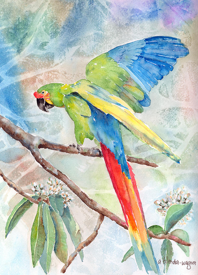 Macaw Painting - Perfect Landing by Arline Wagner