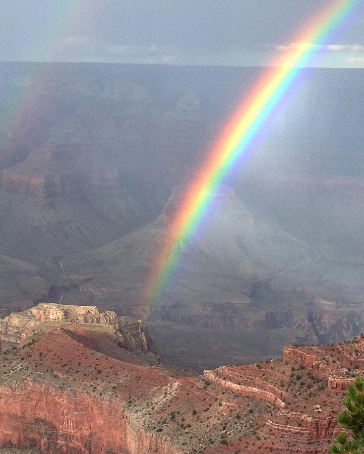 Perfect Rainbow Kisses the Grand Canyon Digital Art by Michael Oceanofwisdom Bidwell