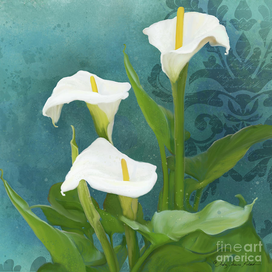 Perfection - Calla Lily Trio Painting by Audrey Jeanne Roberts