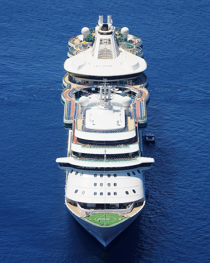 Perfectly Parked -- Brilliance of the Seas in the Santorini Caldera, Greece Photograph by Darin Volpe