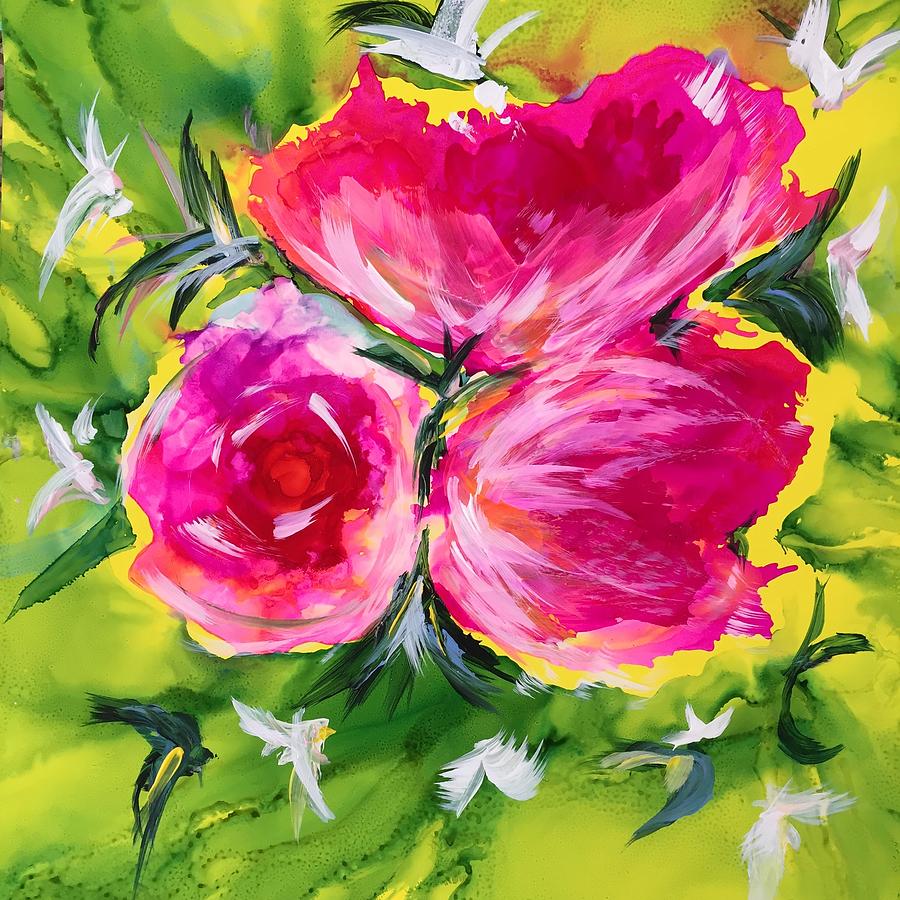 Perfectly Pink Peonies  Painting by Bonny Butler